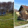 Место посадки дома в 2011 году и построеный дом в 2013 году. Руза Фэмили Парк