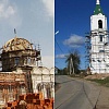Храм Рождества Христова (в 2012 и в 2015 году) рядом с Руза Фэмили Парк.